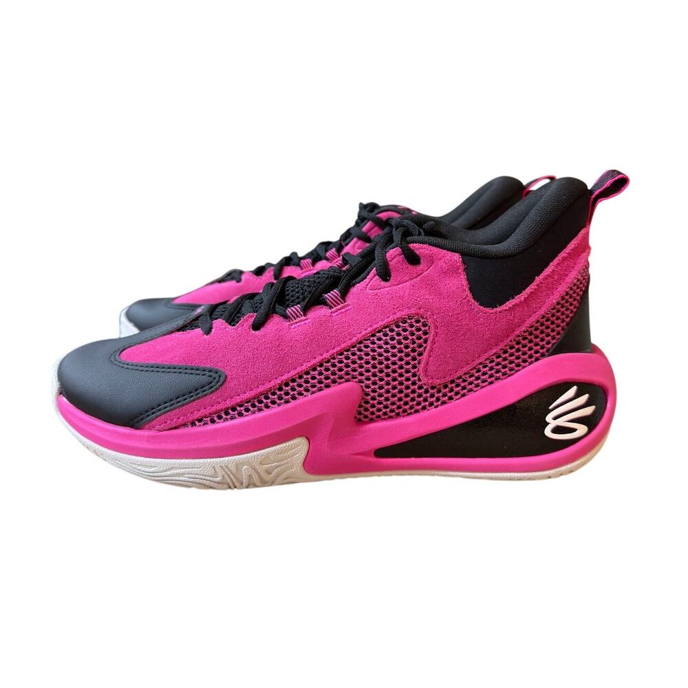 Under Armour Curry Unisex Basketball Shoes Pink Black Men 10 Women 11.5 NWB - Picture 3 of 10